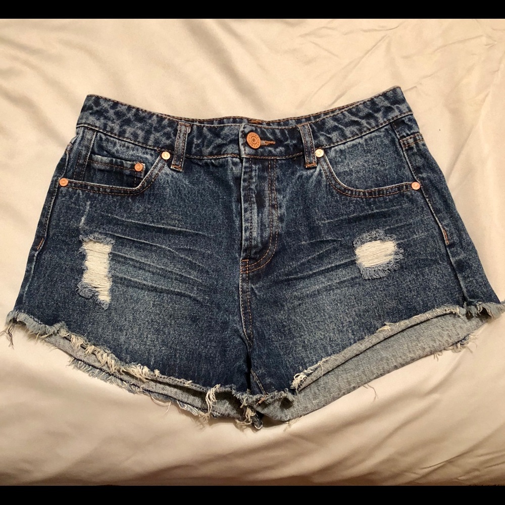 Denim cutoff shorts